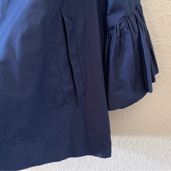 Zara Jacket Embroidered Fringe Aztec Boho Zip Up Casual Western Chic Navy Small - Picture 9 of 12